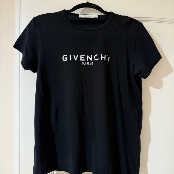 Givenchy Black Tee with White Logo